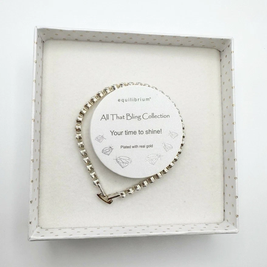 Equilibrium Tennis Bracelet Gold Colour Yellow Gold Plated - Image 1 of 4