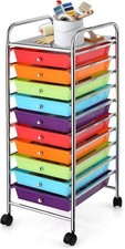 10 Drawer Rolling Storage Cart Multicolor Craft Organizer Home Office