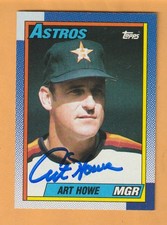 Art Howe Houston Astros AUTO Signed 1990 Topps Card Wyoming Cowboys