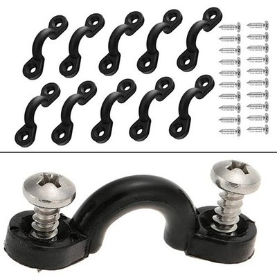Deck Loop Kit 10tlg schwarz Nylon Ösenhaken für Kajak Boot Kanu Takelage Setup