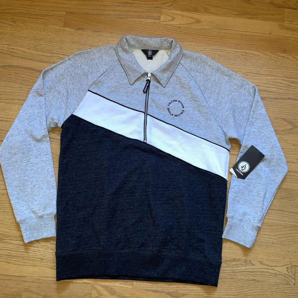 Volcom Pullover Sweater NWT Mens Medium Half Zip Rest Day Polo skate snowboard - Image 2 of 4