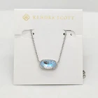 New Kendra Scott Elisa Pendant Necklace In Dichroic Glass / Silver