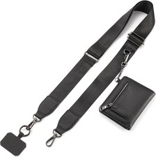 Diaclara Clip and Go Phone Strap with Zipper Pouch- Stylish M: 23.62", Black
