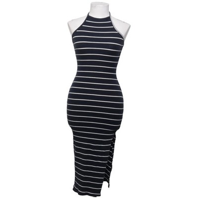 High Street, Neckholderkleid, Größe: S, Blau/Weiß, Streifen, Rippenstrick #fwb