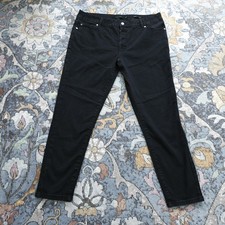 Tahari Amelia Button Skinny Jean Black Size 16/33 GUC