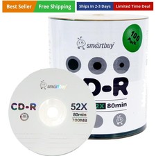 100-disc 700mb/80min 52x CD-R Logo Top Blank Data Recordable Media Disc
