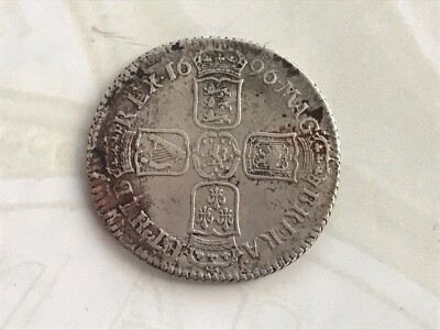 William III 1 Shilling 1696 Silver 925) 6.0 g   25 mm Sp# 3497, KM# 485