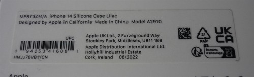Genuine Apple Silicone Case / Cover for iPhone 14 - Lilac - New - 第 4/10 張圖片