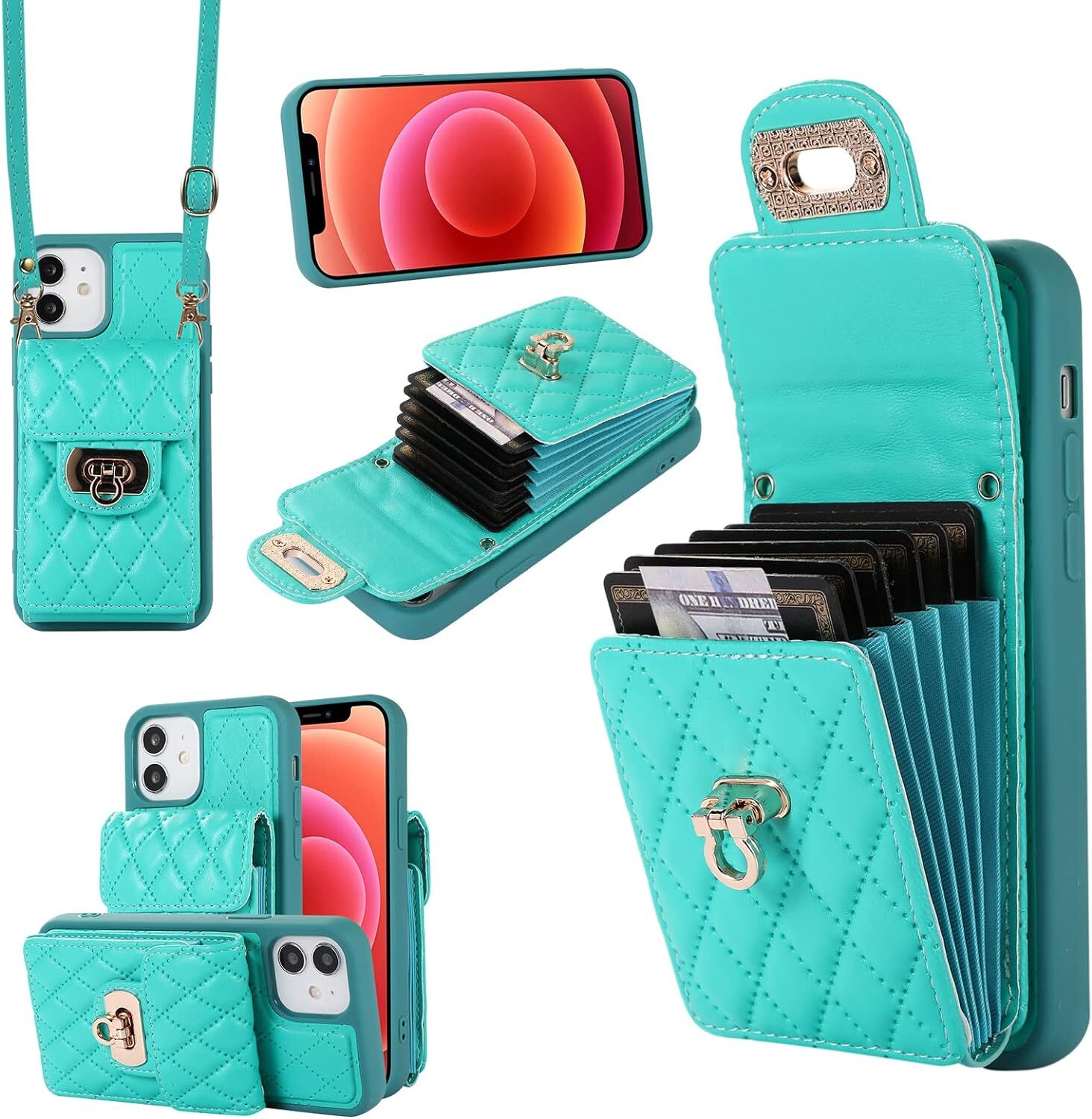 Phone Case for iPhone 11 6.1 Wallet Cover with Credit Card Holder Shoulder Cross-image