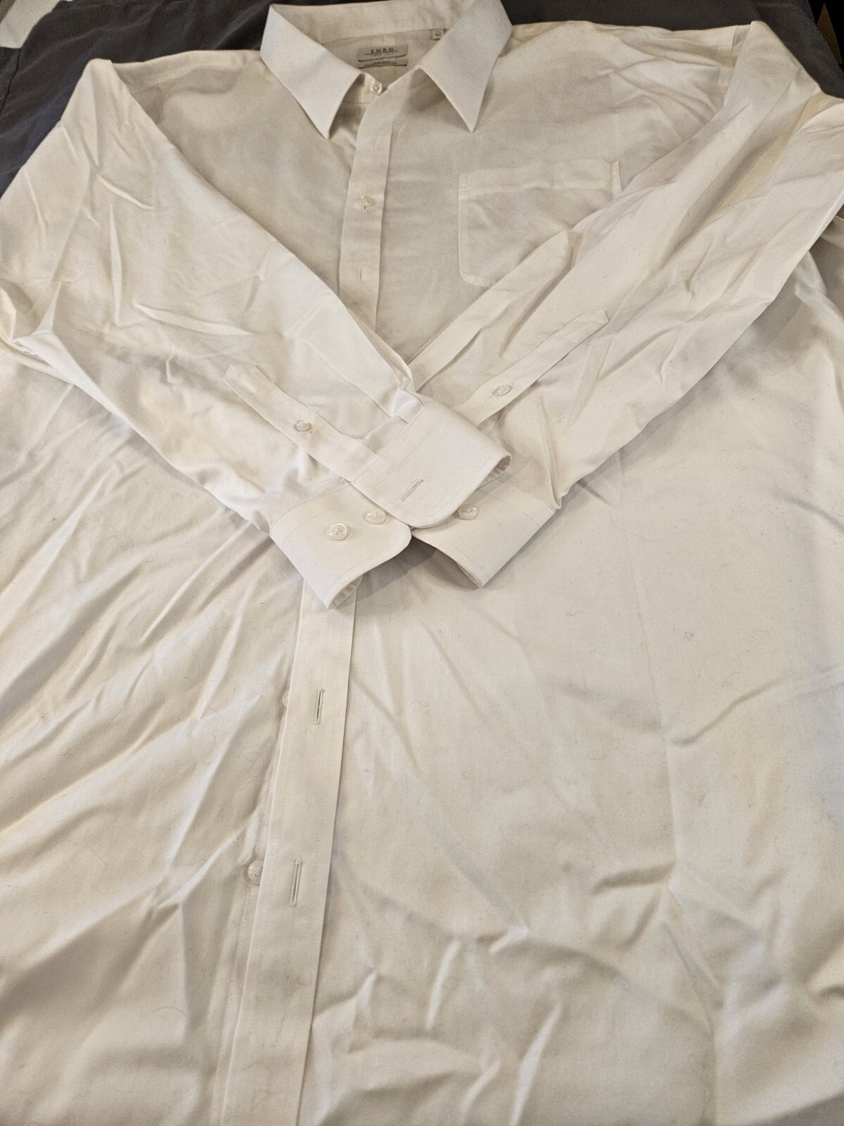 Enro men's dress long sleeve Solid White shirt 22 36/37 Tall eBay