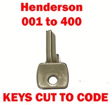 2 x Henderson 001 to 400 Garage Door Replacement Keys Cut to Code