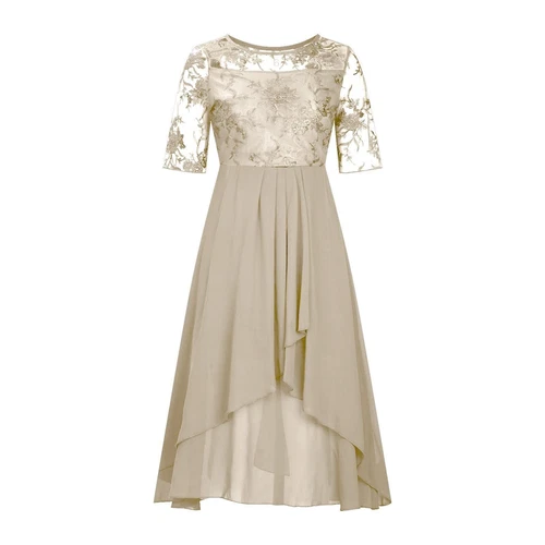 Women's Fashionstea Length Embroidery Lace Chiffon Casual Dresses for Women - Bild 9 von 31