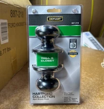 Defiant Hartford Aged Bronze Hall/Closet Passage Door Knob 887-218