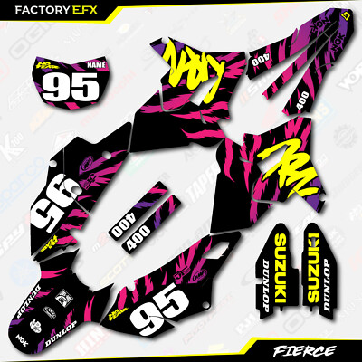Retro Blk Yellow Fierce Polisport Restyle Graphic Kit fit Suzuki Drz400 Drz400sm