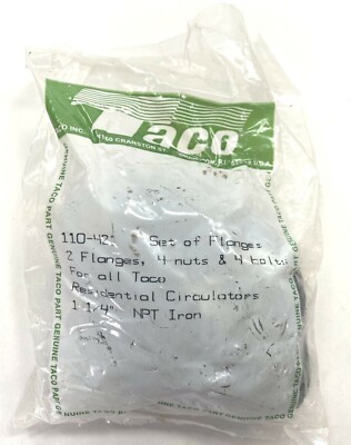 NEW Taco NOS 110-421 , 1-1/4'' NPT Set of Flanges For All Residential Circulators