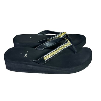 Shoes Bling Wedge Flip Flops Yellow Box Rhinestone Flip Flops