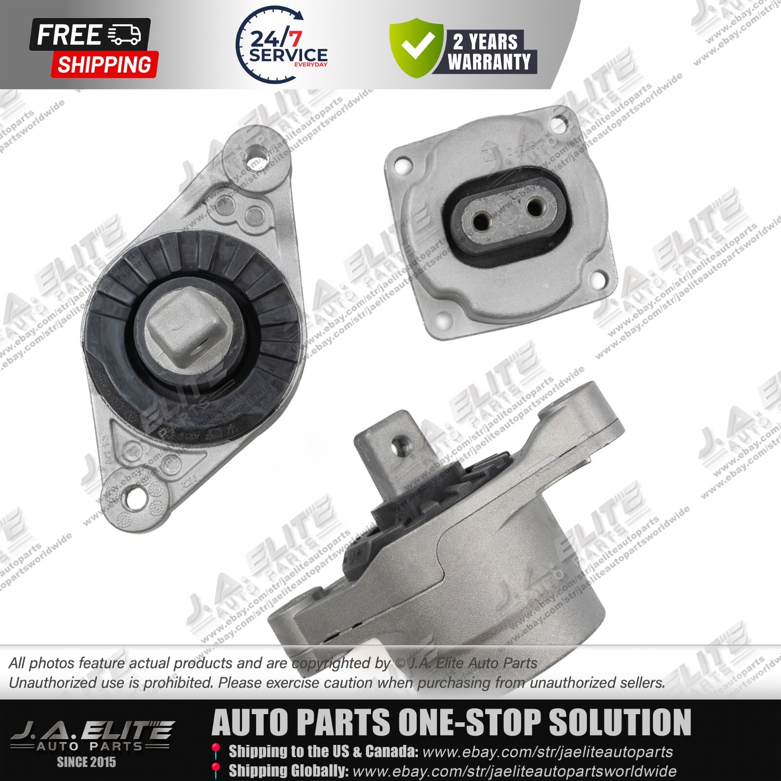 3pcs Engine Transmission Mount Kit fit Maserati Ghibli Quattroporte (14-17) 2WD