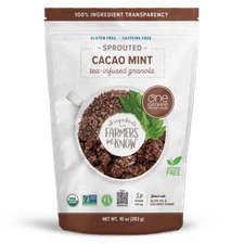 One Degree Organic Foods Gluten Free Tea Infused Granola Sprouted Cacao Mint