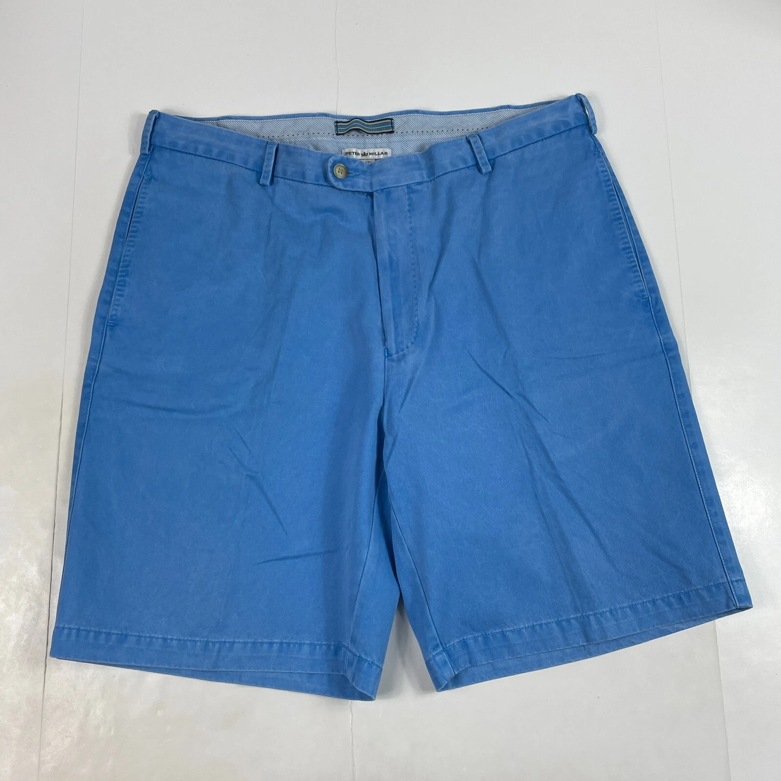 Peter Millar Shorts Mens 36 x 9 Blue Pima Golf Chino Golfer Golfing Outdoors