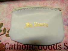 Soft White Vinyl Zipper Rosary Case