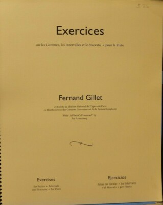 Flute Alone: Exercises for Scales Intervals & Staccato by Fernand Gillet New OOP