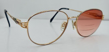 Vintage Charmant CH8210 Blue Gold Oval Metal Sunglasses Japan FRAMES ONLY