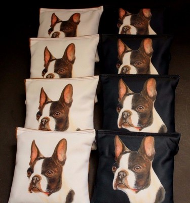 FRENCH BULLDOG DOG LOVERS BLACK SIENNA 8 ACA Regulation Cornhole Bean Bags B159