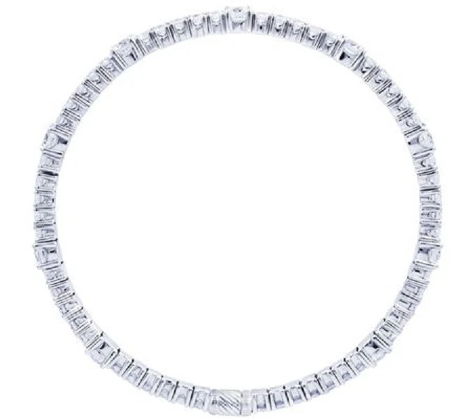 Brazalete de tenis flexible QVC Diamonique, revestido de platino 7-1/4" Foto 2 de 4