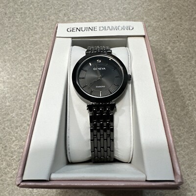 Geneva Women’s Ceramic Bracelet Watch – 34mm Case –Gun Black or White + Gift Box All Watches – ShowTime Collection main image 4