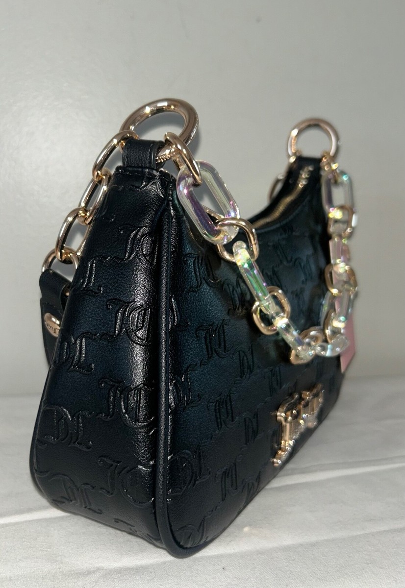 【JUICY COTURE】キルティングバッグ【黒】 NEW! NWT JUICY COUTURE Bling Bling Chain Shoulder Bag Black