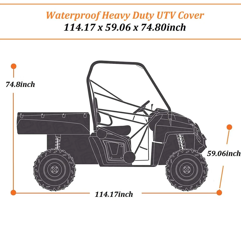 Cubierta impermeable para vehículo utilitario UTV protección solar UV para Yamaha Rhino 450 660 700 Foto 4 de 4