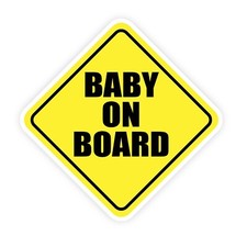 BABY ON BOARD Yellow Vinyl Decal Sticker for Cars Van Bumper Wall Laptop Phone