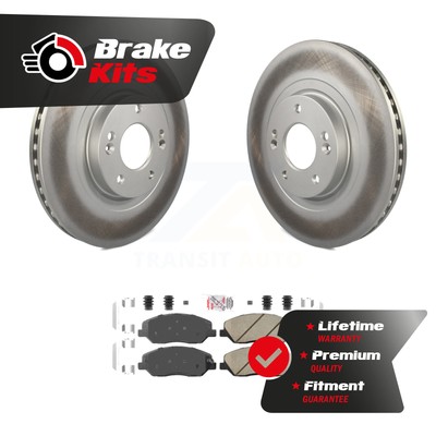 Front Coat Disc Brake Rotors Ceramic Pad Kit For 2013-2016 Hyundai Santa Fe 3.3L