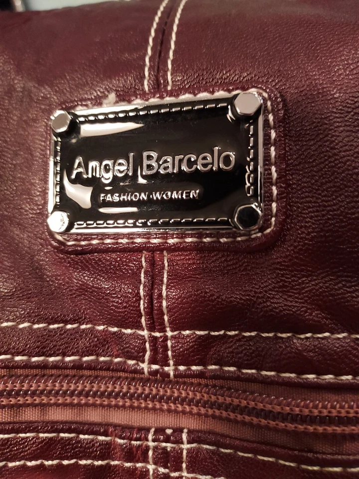 Angel Barcelo Burgandy Purple Pink Hobo Women's Handbags Purse Satchel Shoulder - Image 2 of 4