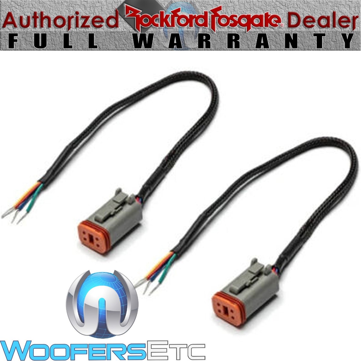 ROCKFORD FOSGATE 4-PIN DEUTSCH RGB WIRING HARNESS FOR M1 M2 COLOR