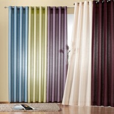 Ösenschal halbtransparent Wildseide Vorhang Dekoschal Gardine einfarbig Typ118