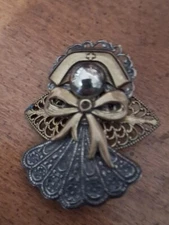 Vintage Kat's Creations Filigree Nurse Angel Brooch