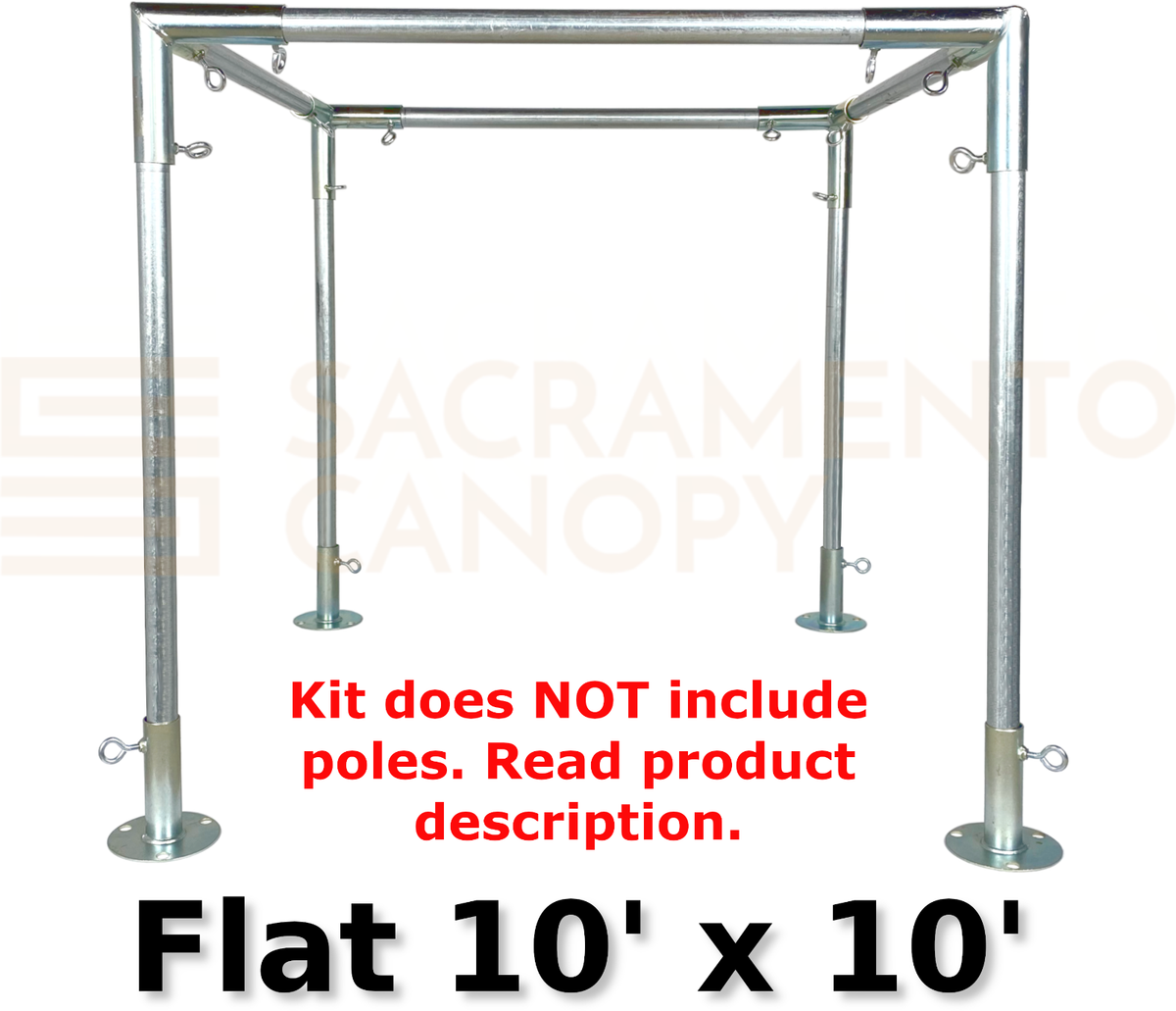 Flat Roof Canopy Fittings Kits, DIY Carport or Greenhouse, EMT Connector  Parts