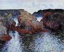 Claude Monet Rocks at Port Goulphar Giclee Canvas Print 8x10 Landscape Painting