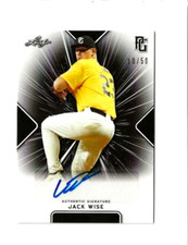 2021 JACK WISE LEAF PERFECT GAME AUTO BLACK PARALLEL ROOKIE #10/50 NEW