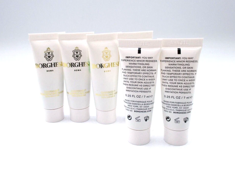 Lot / 6 Borghese Roma Overnight Resurfacing Mask With AHA & BHA ~ 0.25 oz x 6 ~ - Image 2 of 2