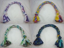 Dog Puppy Rope Play Tug Toy Fleece Square Braid Interactive Durable Handmade