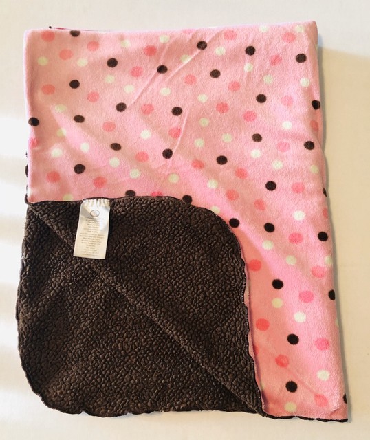 KOALA BABY PINK DOTS BROWN SHERPA BABY BLANKET H4 eBay