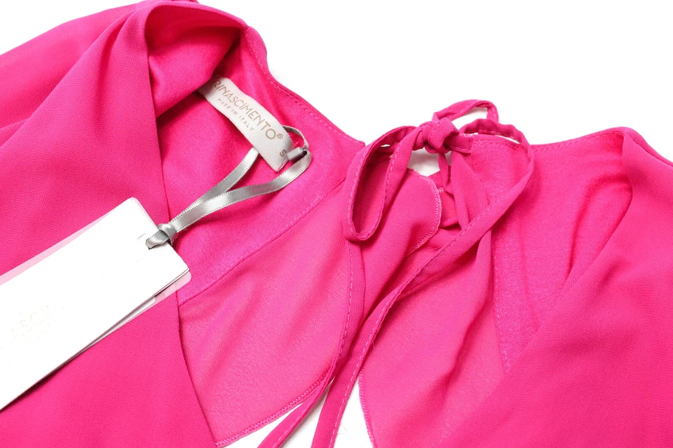 RINASCIMENTO Jumpsuit Damen Klein Kurzarm Offener Rücken Mit Gürtel Knallpink - Bild 4 von 4