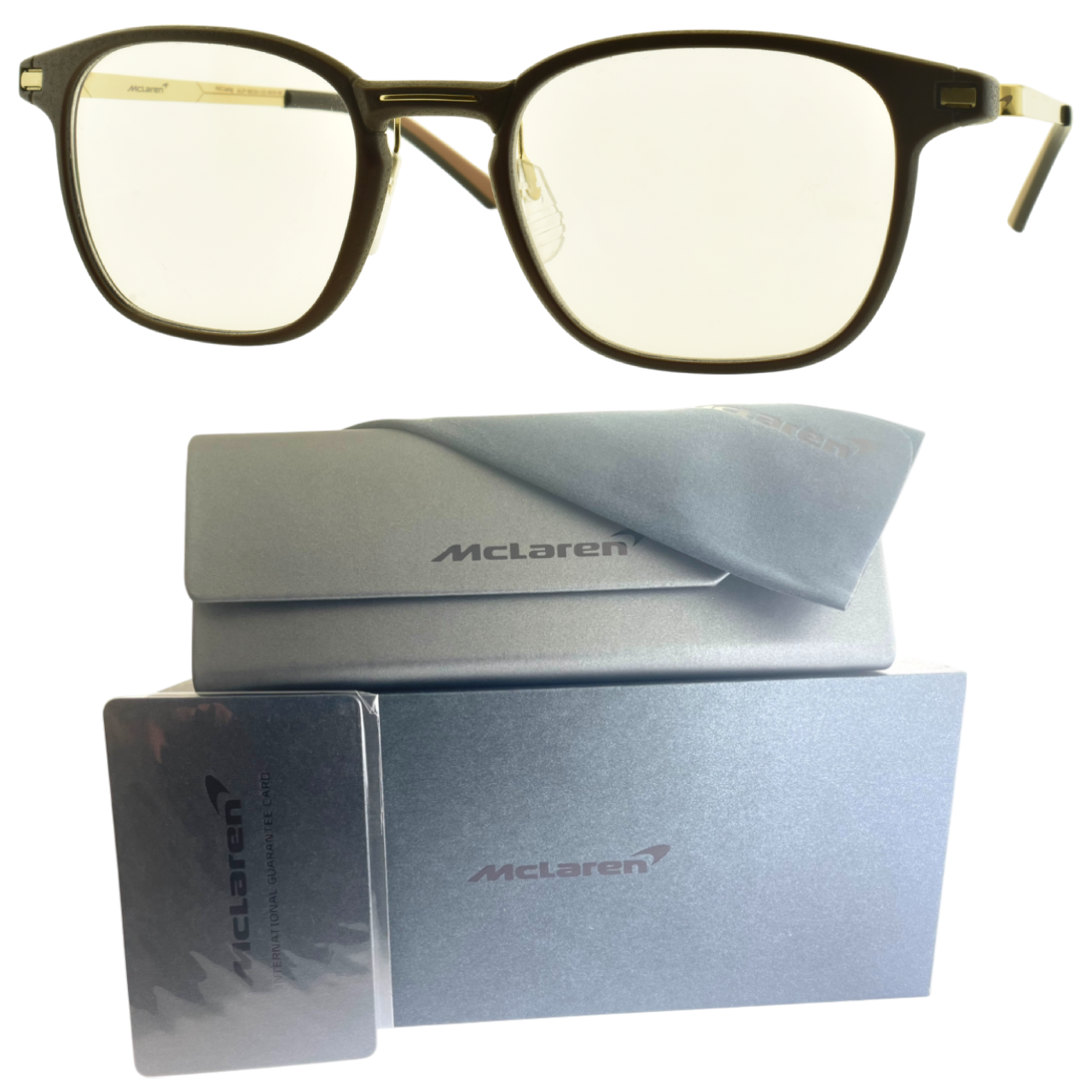 NEW!! MCLAREN MLOP 98O12A C02 Brown Rectangle Full Rim Mens Optical Frame