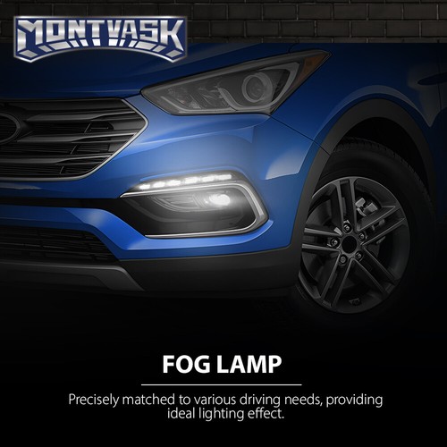 Fit For 2017 2018 Hyundai Santa Fe Sport LED Fog Lights Lamps Left+Right Side - Picture 6 of 12