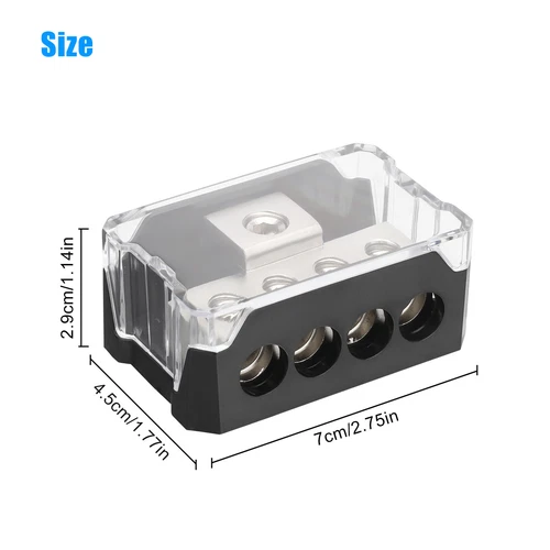 1 x 0/2/4 Gauge input to 4 x 4/8/10 Gauge Output Power Ground Distribution Block - Picture 8 of 9