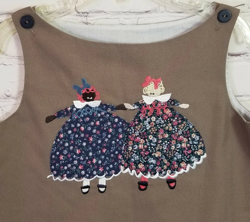 Vestido bordado muñeca apliques niña talla 5 vintage de sopa de chocolate Foto 4 de 4