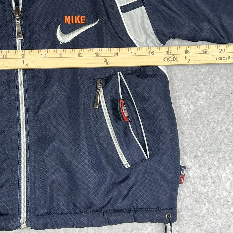 VTG 90’s Nike Reversible Jacket Big Swoosh Embroidered Full Zip Kids 16 Red Tag - Image 4 of 4