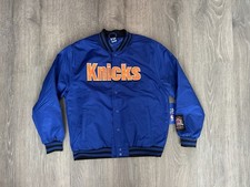 NBA Ultra Game New York Knicks Satin Bomber Varsity Jacket Men  s Size Large 125